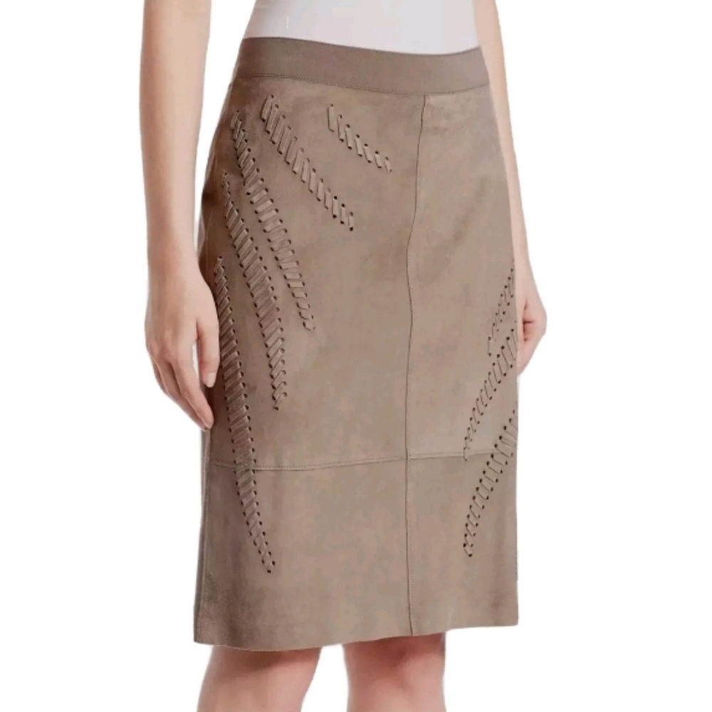$648.00 Elie Tahari Haley Genuine Lamb Suede NWT Size 10 Medium